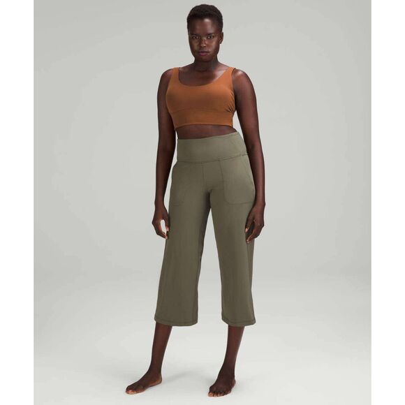 Lululemon Align High-Rise Sage Green Wide Leg Crop 23" Pants, size 10 - Picture 2 of 6